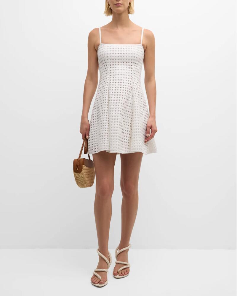 Cynthia Rowley Sleeveless Lattice Linen Mini Dress Cover