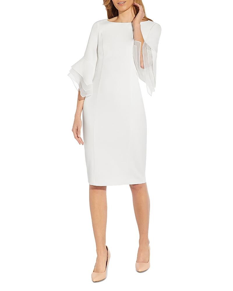 Adrianna Papell Knit Crepe Tiered Sleeve Dress Cover