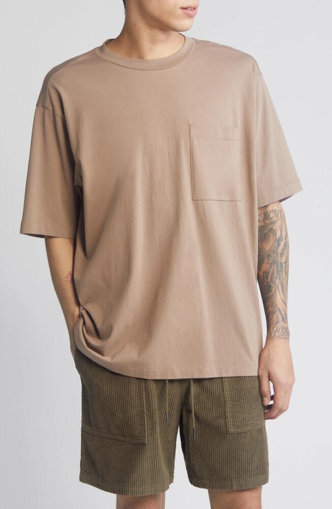 BP. Oversize Pocket T-Shirt in Brown Bark Cover