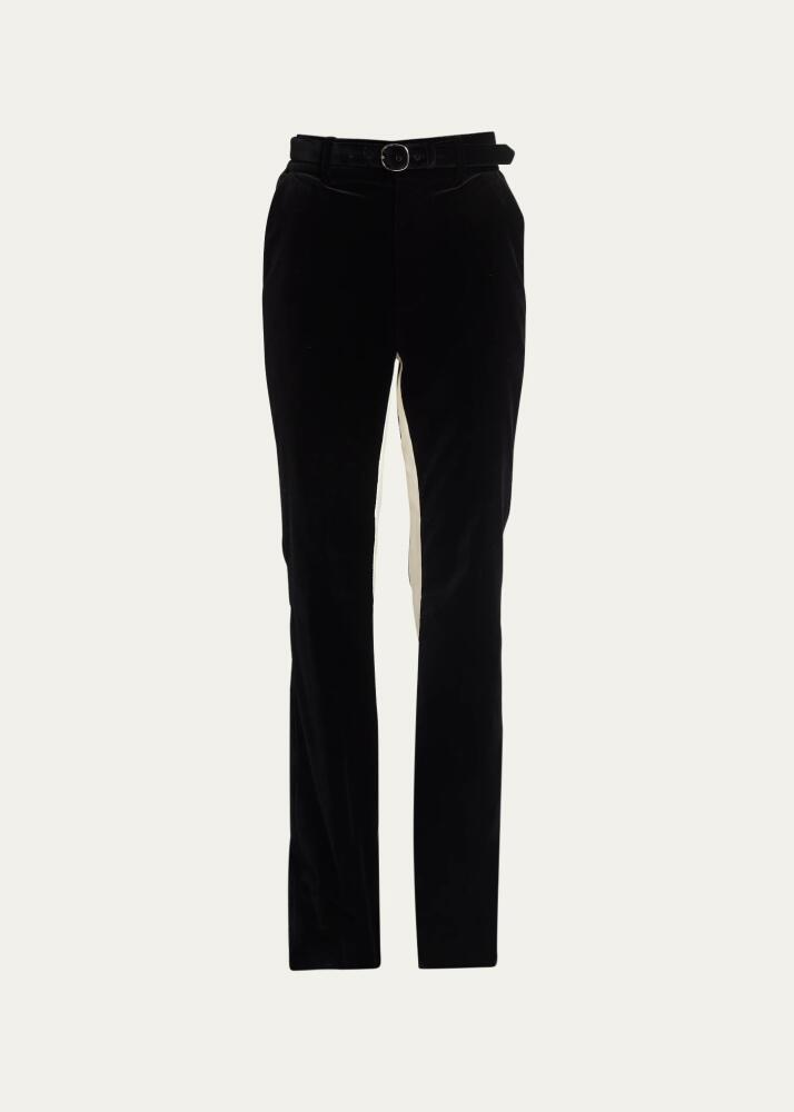 Proenza Schouler Marie Velvet Straight Leg Belted Pants Cover