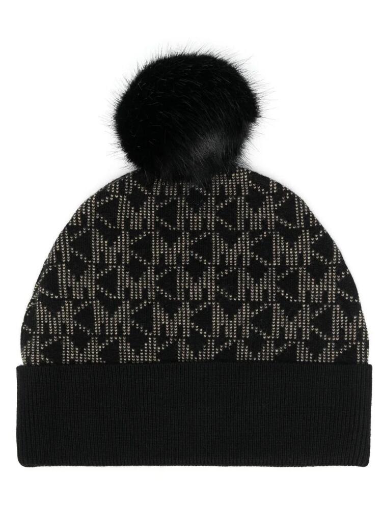 Michael Michael Kors monogram logo beanie hat - Black Cover