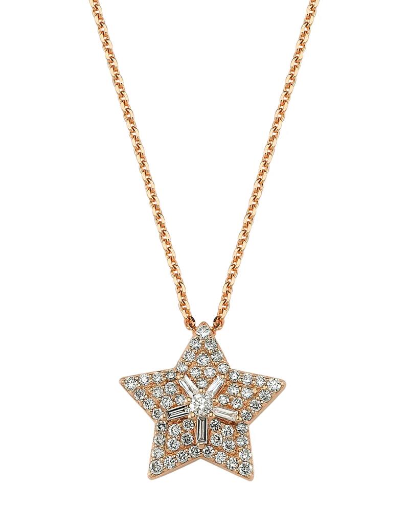 BeeGoddess 14k Rose Gold Diamond Sirius Necklace Cover