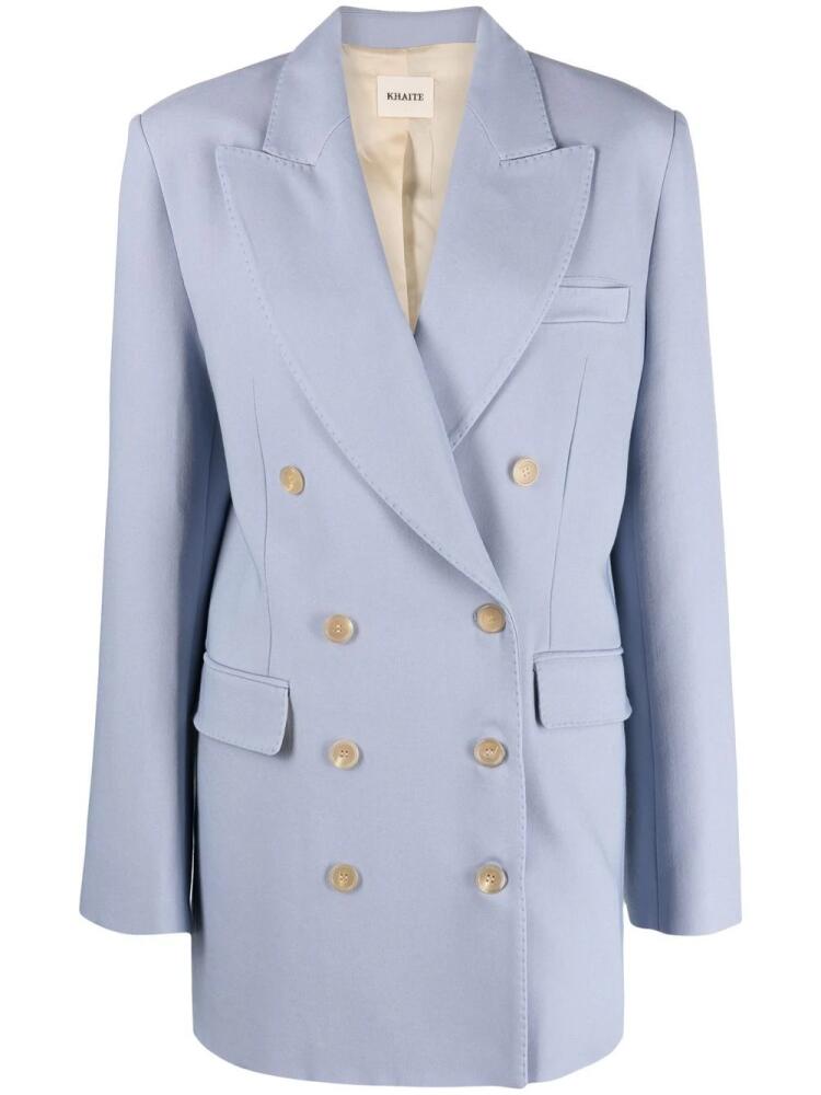 KHAITE The Balton double-breasted blazer - Blue Cover