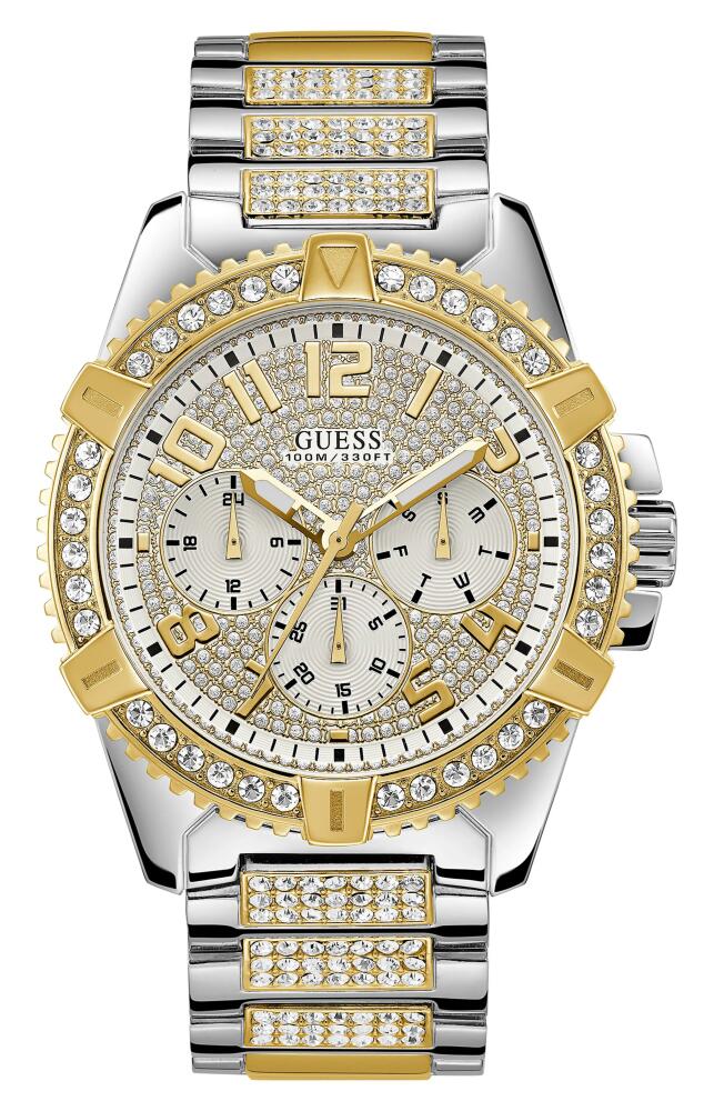 GUESS Multifunction Bracelet Watch, 48mm in Silver Tone/gold Tone Cover