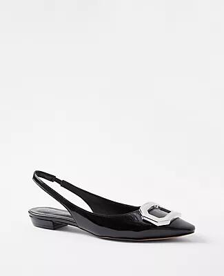 Ann Taylor Patent Buckle Slingback Flats Cover