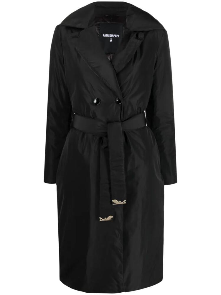 Patrizia Pepe double-breasted belted padded coat - Black Cover