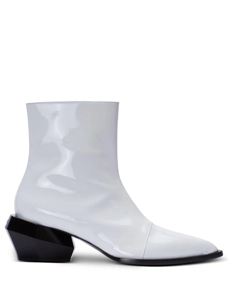 Balmain Billy patent-leather ankle boots - White Cover