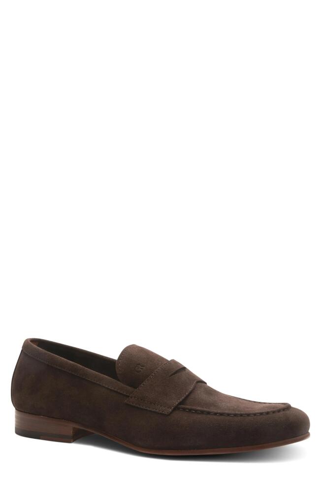 Gordon Rush Cartwright Penny Loafer in Chocolate Suede Cover