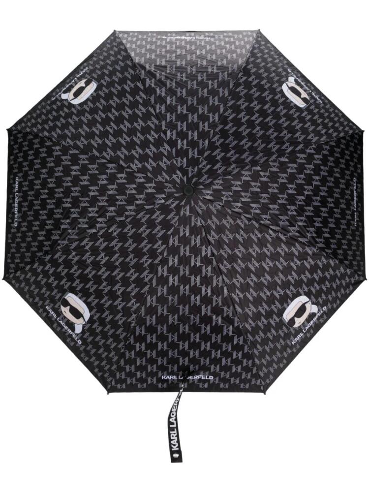 Karl Lagerfeld K/Ikonik 2.0 monogram umbrella - Black Cover