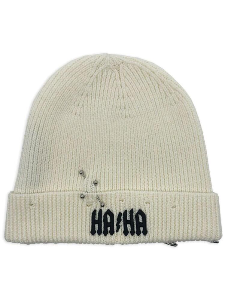 Haculla Ha Ha wool beanie - White Cover