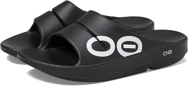 OOFOS OOahh Sport Sandal (Black/White OO) Sandals Cover