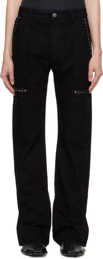 Ludovic de Saint Sernin Black Eleanor Denim Cargo Pants Cover