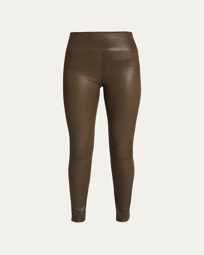 SPRWMN High-Waist Leather Ankle Leggings Cover