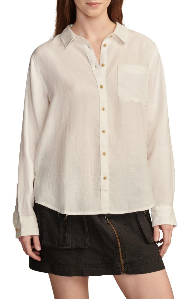 Lucky Brand Prep Linen Button-Up Shirt in Bright White Cover