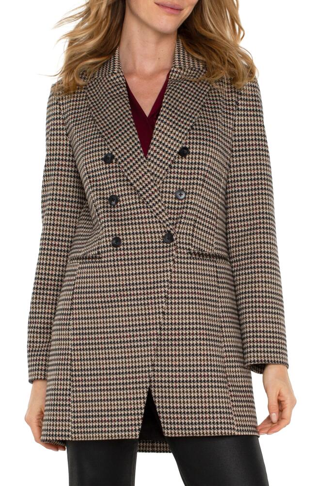 Liverpool Houndstooth Double Breasted Coat in Black Tan Houndstooth Cover