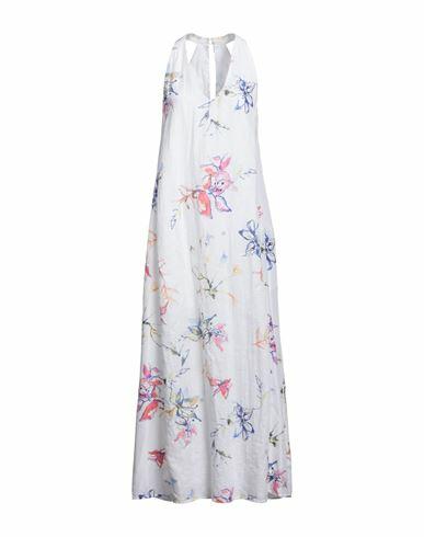 120% Lino Woman Maxi dress White Wool Cover