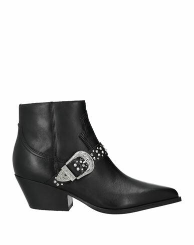 Guess Woman Ankle boots Black Leather Cover