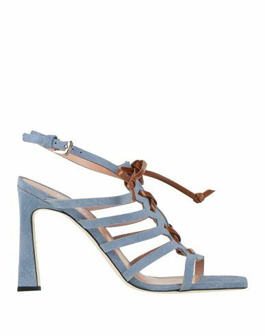 Pollini Woman Sandals Pastel blue Leather Cover