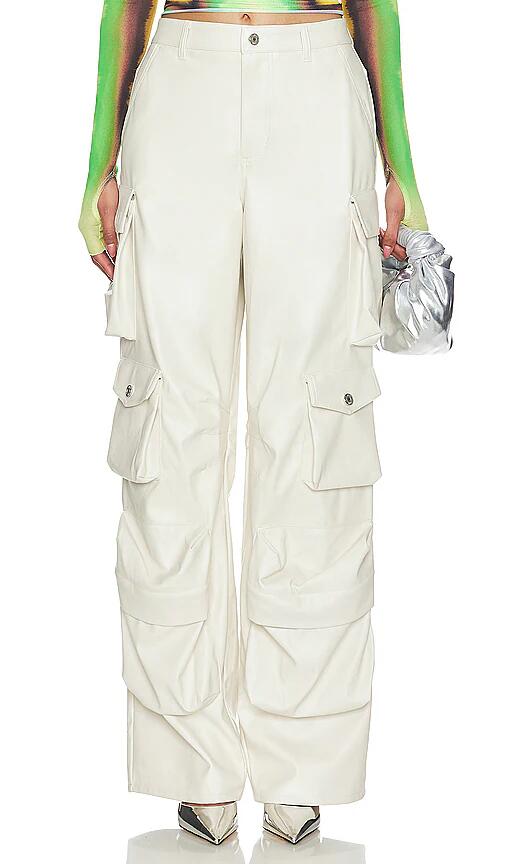 AFRM Parker Faux Leather Pant in Ivory Cover