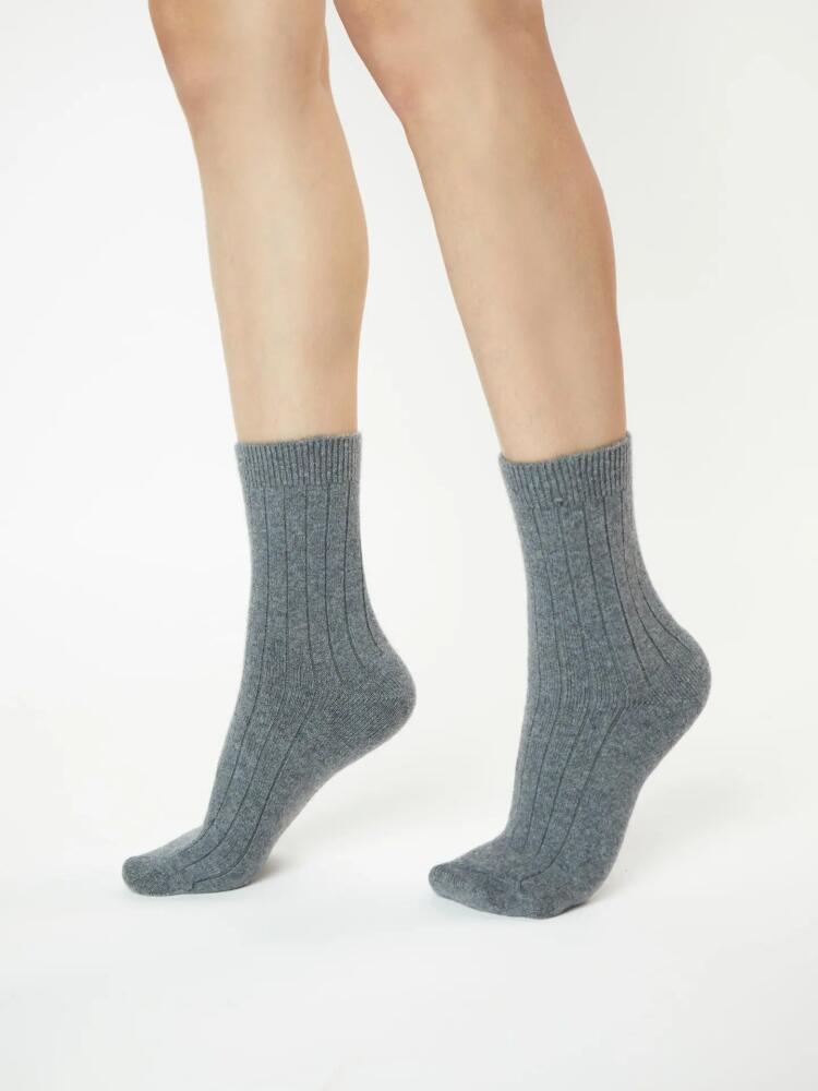 Gobi Cashmere Trim Knit Bed Socks in Dim Gray Cover