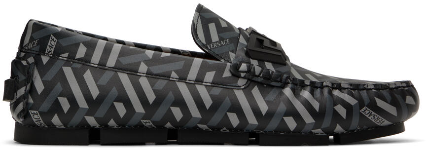 Versace Gray La Greca Loafers Cover