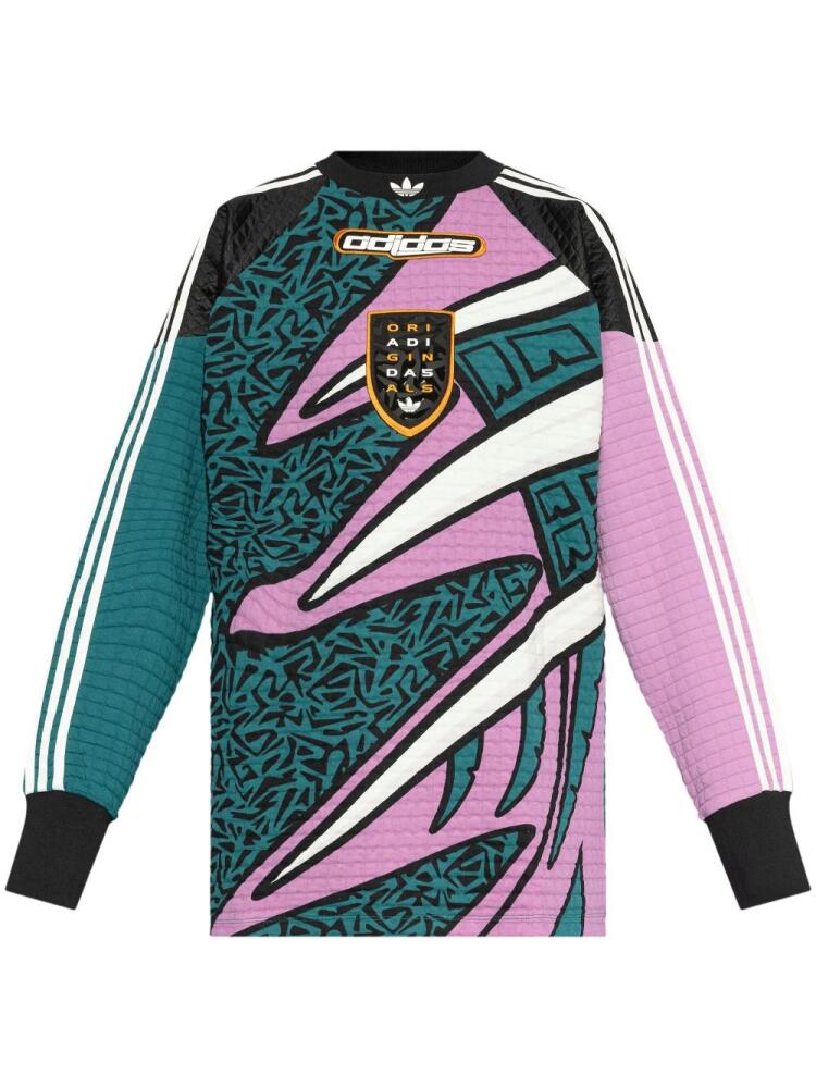 adidas graphic-pattern long-sleeve football top - Green Cover