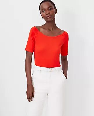 Ann Taylor Wide Boatneck Top Cover