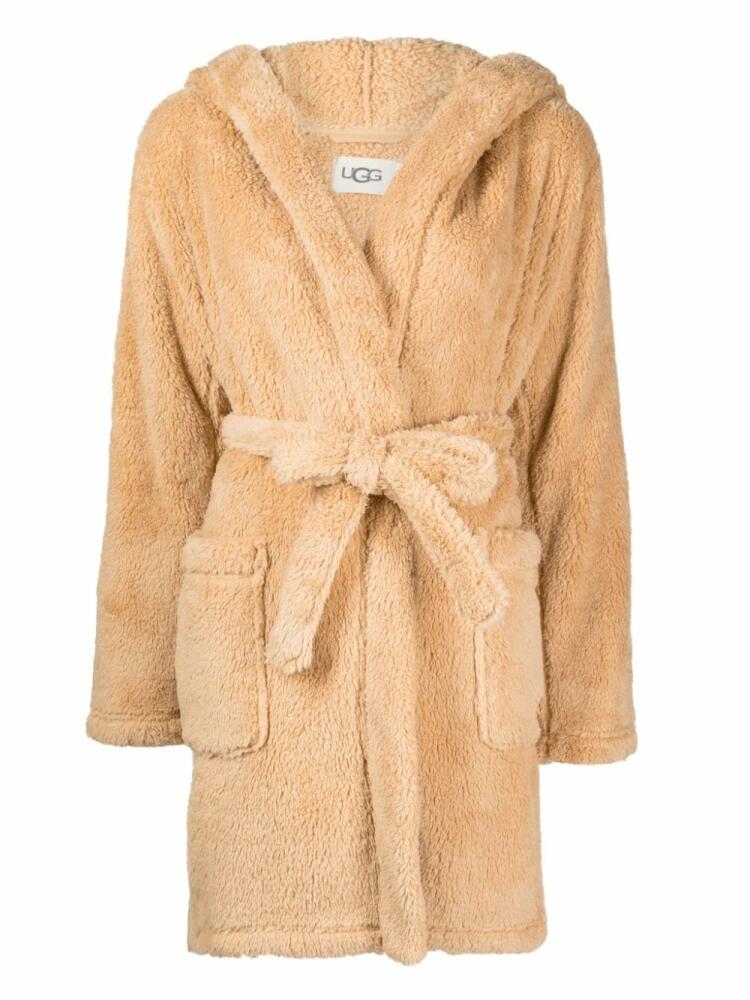 UGG Sherpa logo-embroidered robe - Brown Cover