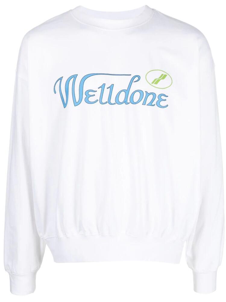 We11done logo-print cotton sweatshirt - White Cover