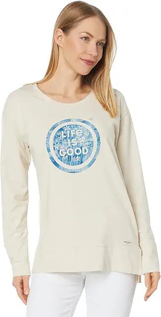 Life is Good Fine Daisy Coin Crusher-Flex Tunic (Putty White) Women's Sweater Cover