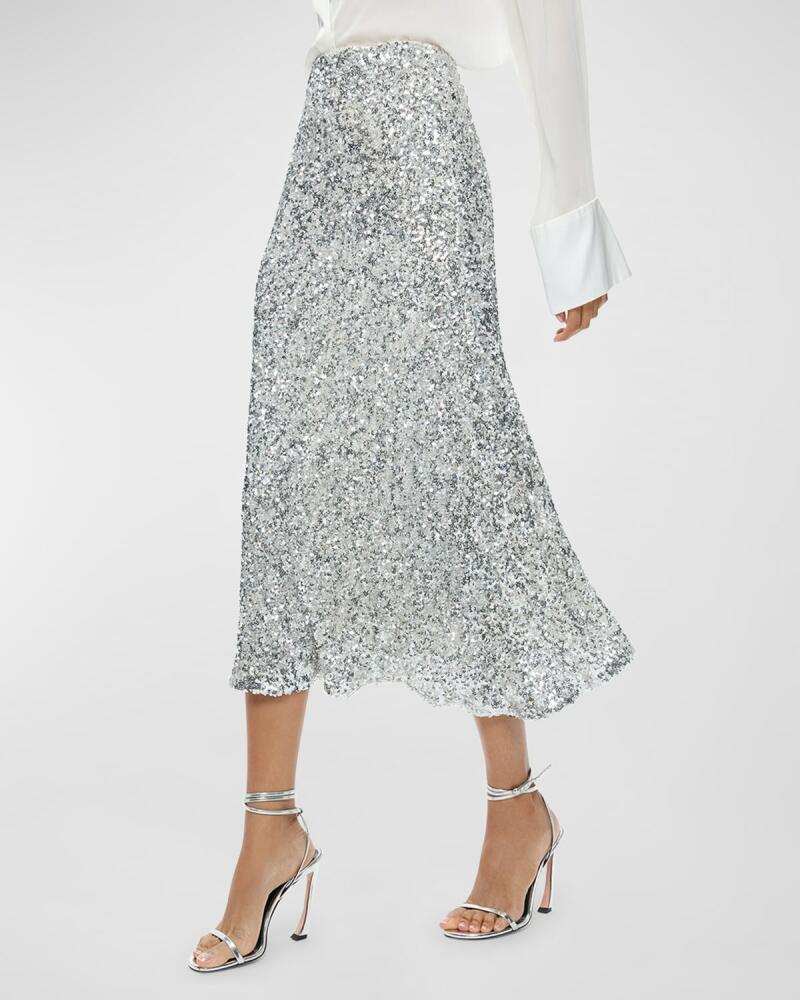 Alice + Olivia Maeve Sequined Kick Flare Slip Skirt Cover