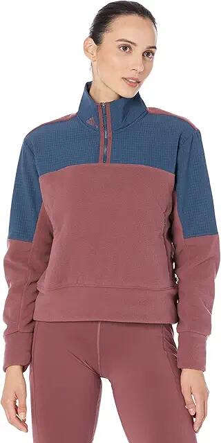 adidas Golf Fleece 1/4 Zip Jacket (Quiet Crimson) Women's Clothing Cover