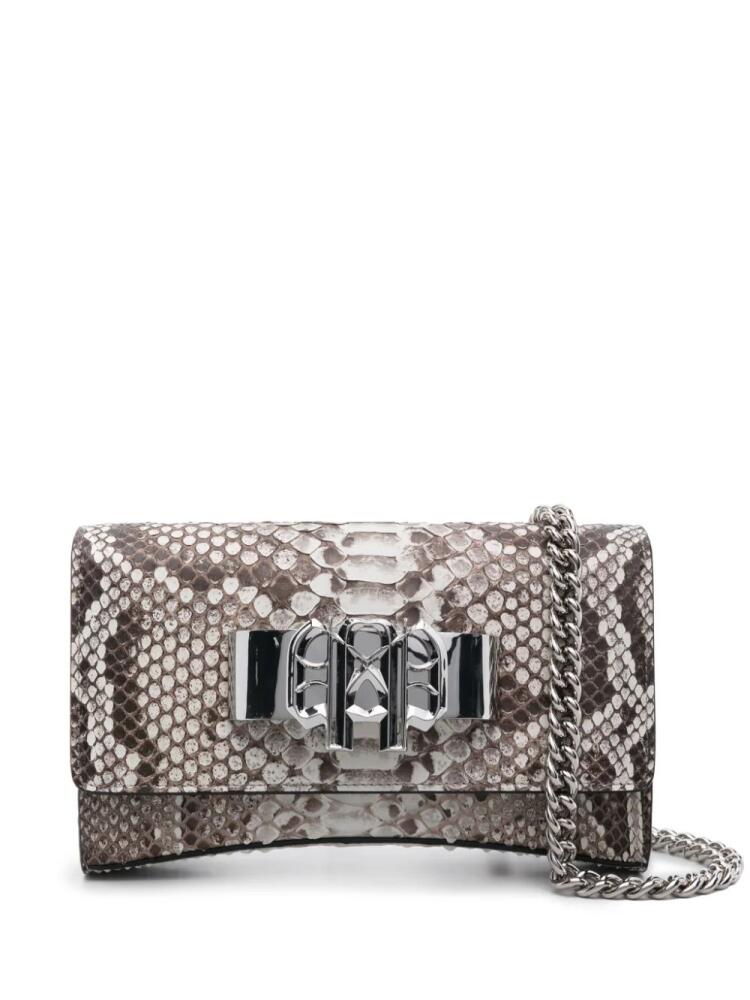 Philipp Plein python-print shoulder bag - Brown Cover