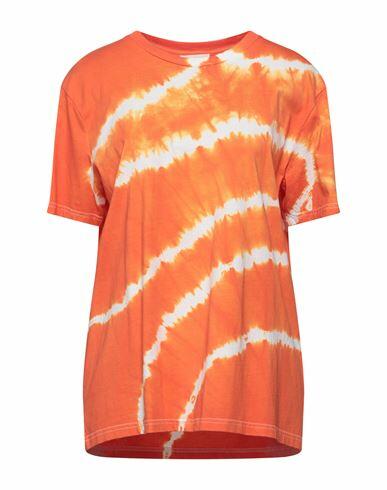 Semicouture Woman T-shirt Orange Cotton Cover