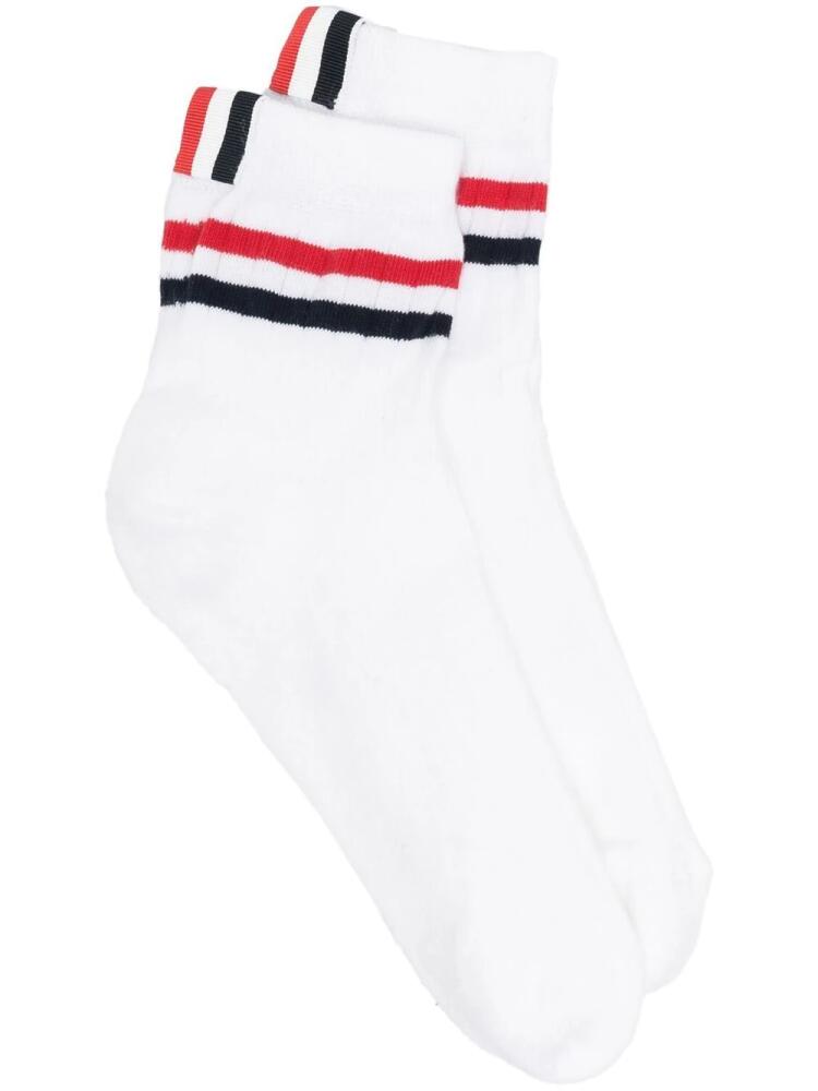 Thom Browne striped rib-knit socks - White Cover