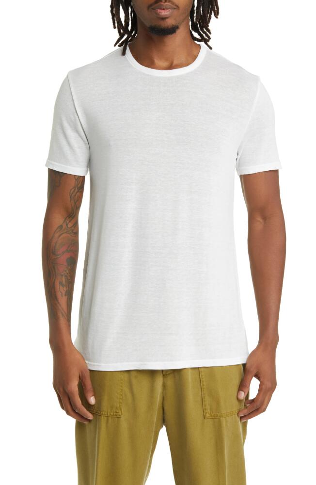 Officine Générale Lyocell & Linen T-Shirt in White Cover