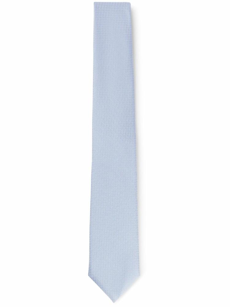 BOSS patterned-jacquard silk-blend tie - Blue Cover