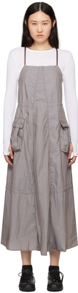 OUR LEGACY Gray Parachute Midi Dress Cover