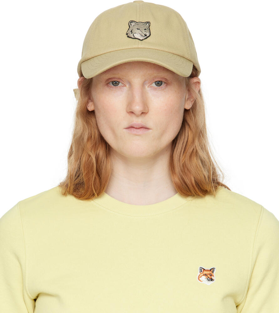 Maison Kitsuné Beige Bold Fox Head Cap Cover