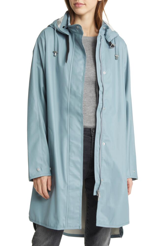 Ilse Jacobsen Hooded Raincoat in Blue Cloud Cover