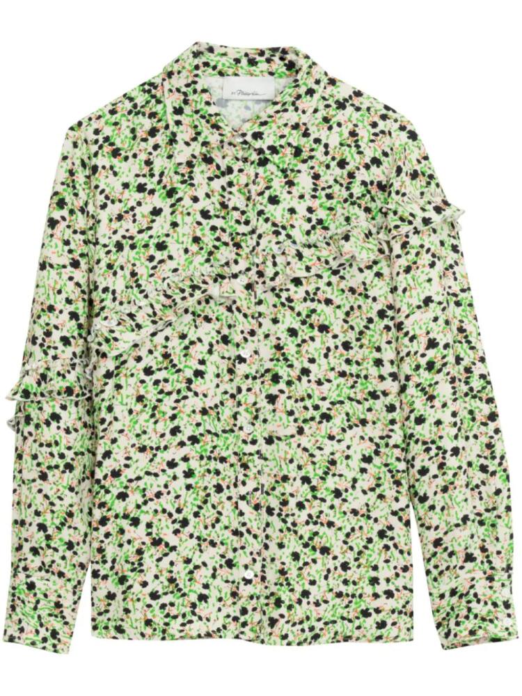 3.1 Phillip Lim graphic-print ruffled shirt - Green Cover