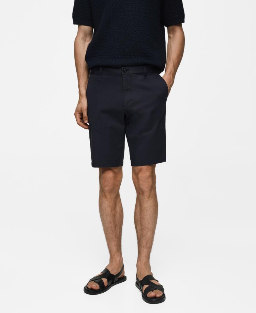 Mango Men's Slim-Fit Bermuda Shorts - Dark Navy Cover