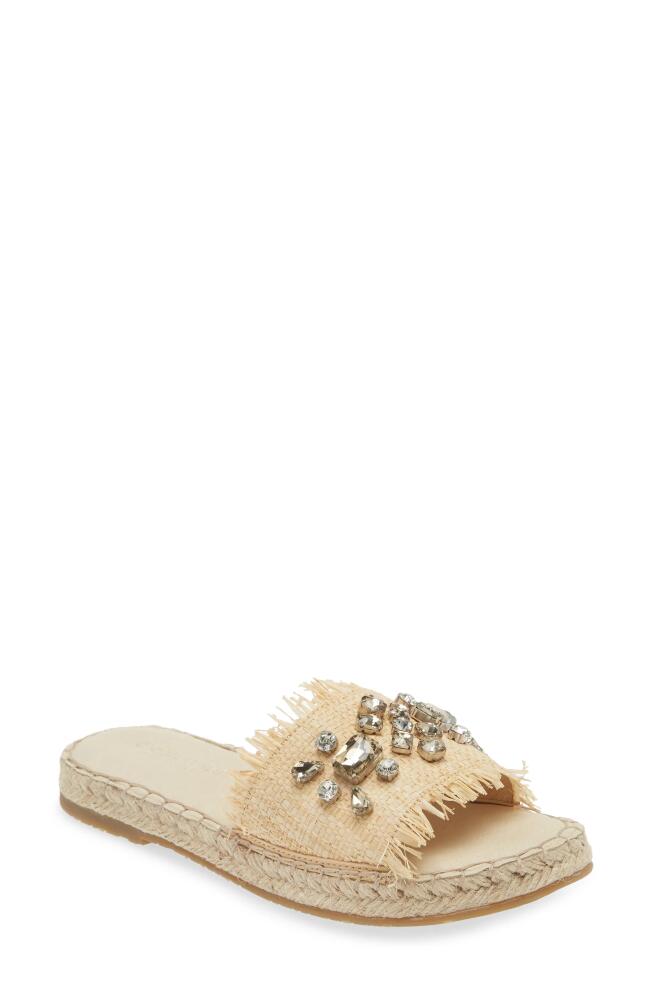 Chocolat Blu Ellis Crystal Slide Sandal in Natural Raffia Cover