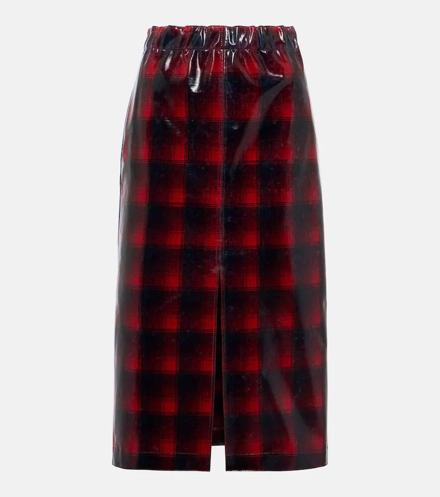 Maison Margiela Checked coated wool midi skirt Cover