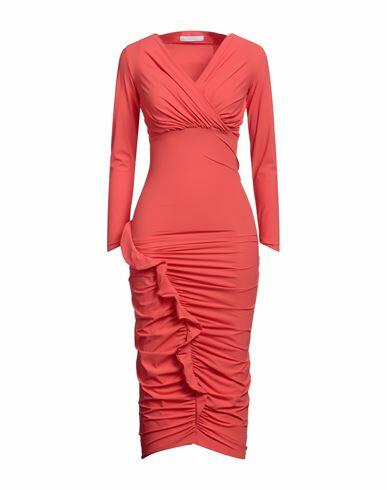 Chiara Boni La Petite Robe Woman Midi dress Coral Polyamide, Elastane Cover