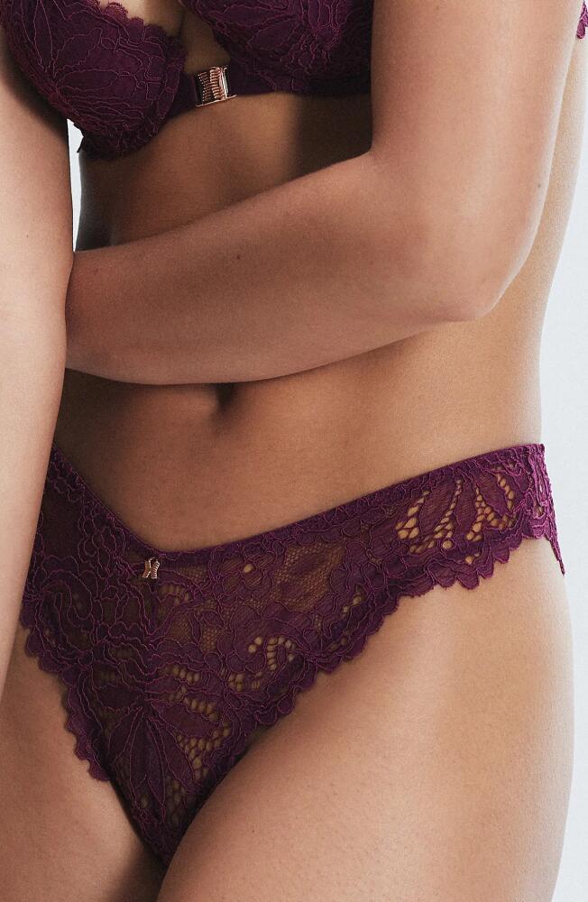 SAVAGE X FENTY Romantic Corded Lace Brazilian Panties in Purple Persuasion Cover