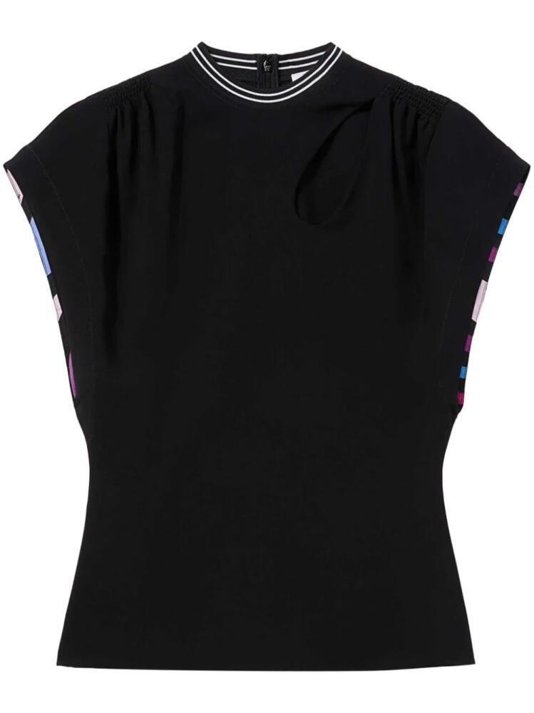 PUCCI cut-out detail cap-sleeved T-shirt - Black Cover