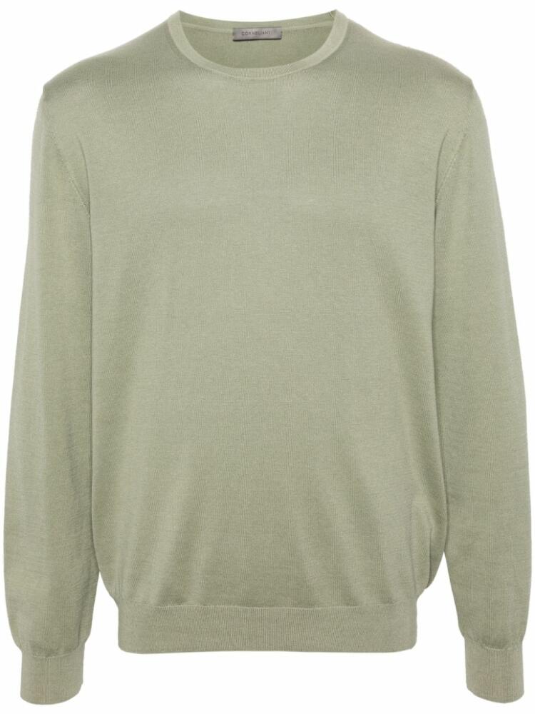 Corneliani crew-neck fine-knit jumper - Green Cover