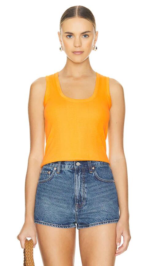 Goldie Cotton Rib Crop Tank in Orange Cover