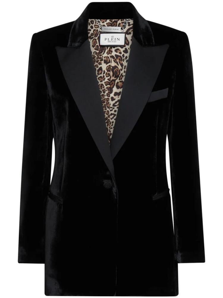 Philipp Plein single-breasted velvet blazer - Black Cover